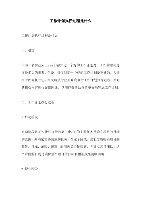 工作计划执行过程是什么