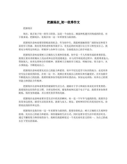 把握现在_初一优秀作文