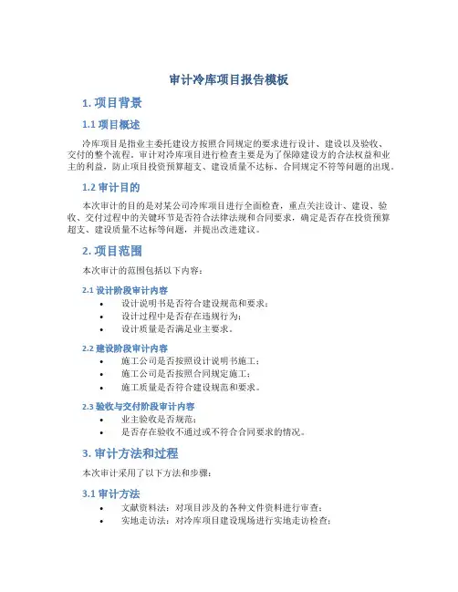 审计冷库项目报告模板