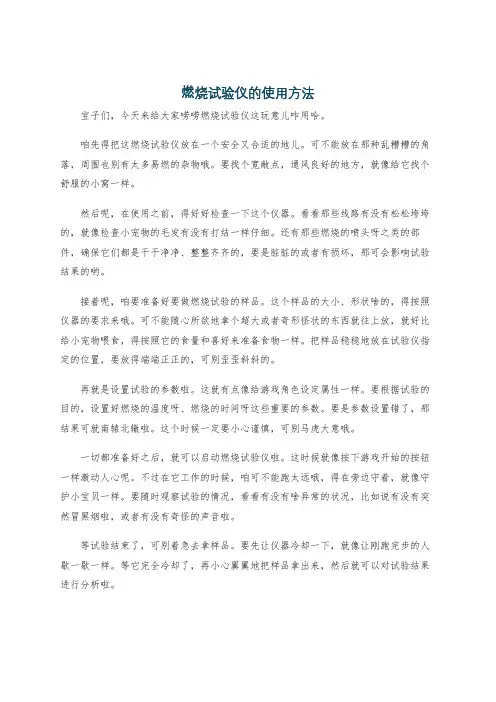 燃烧试验仪的使用方法