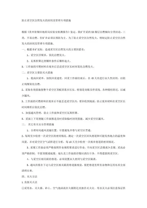 防止采空区自然发火的封闭及管理专项措施.docx