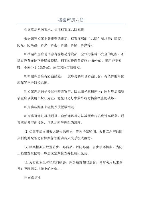 档案库房八防