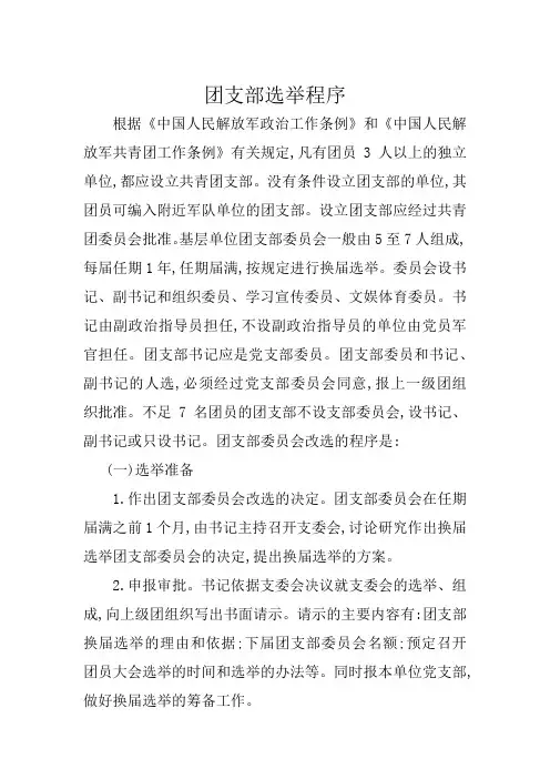 连队团支部选举程序