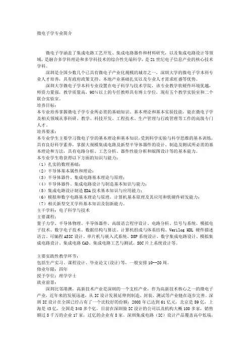 微电子学专业介绍及就业前景简介