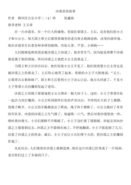沙漠里的故事  张鑫海