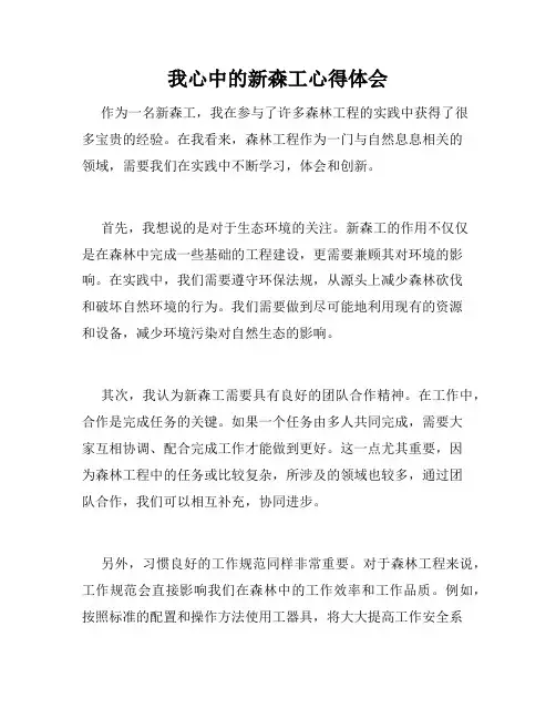 我心中的新森工心得体会