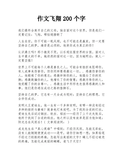 作文飞翔200个字