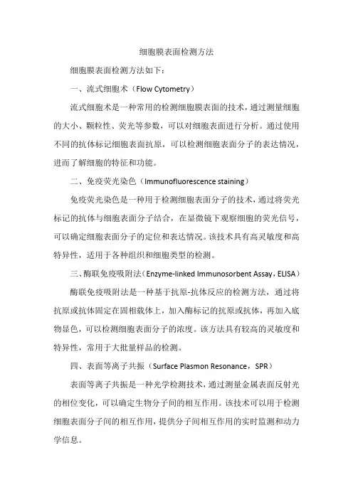 细胞膜表面检测方法
