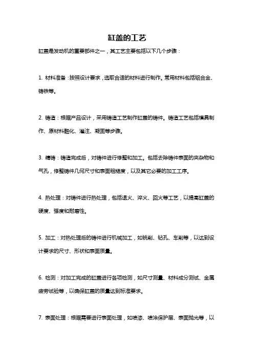 缸盖的工艺