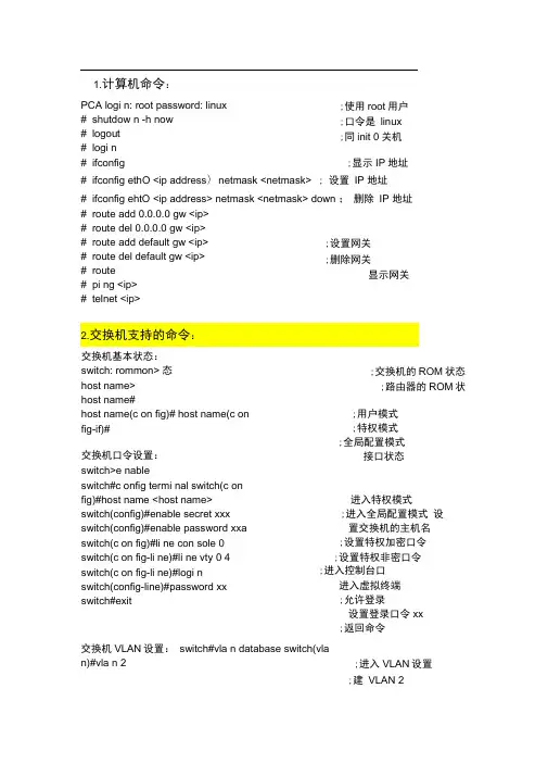 思科模拟器命令