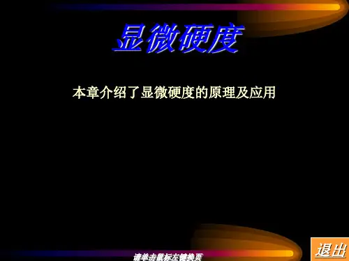 显微硬度 李炜