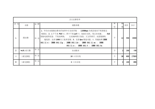 网络工程报价单