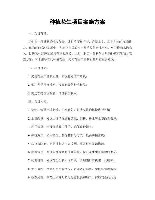 种植花生项目实施方案