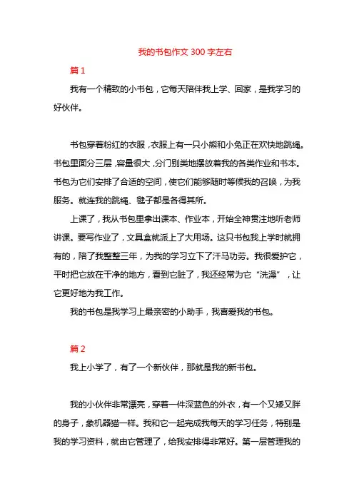 我的书包作文300字左右