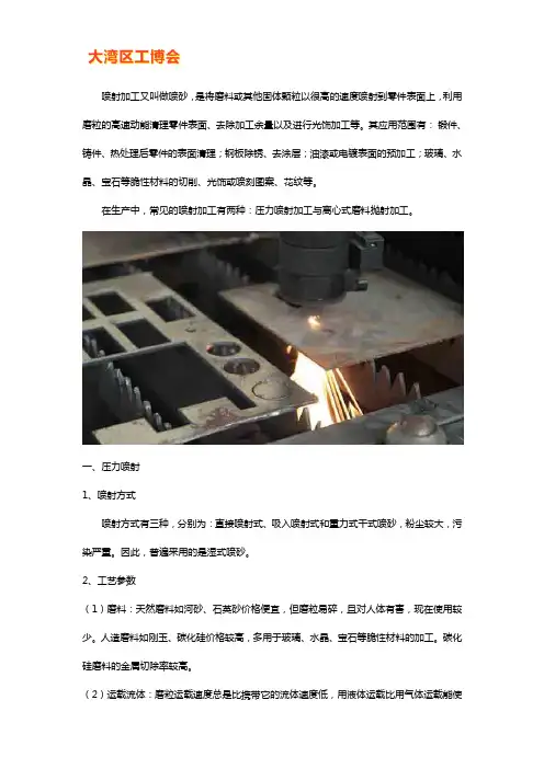 机械零件特种加工 喷射加工介绍