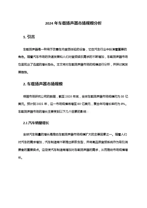 2024年车载扬声器市场规模分析