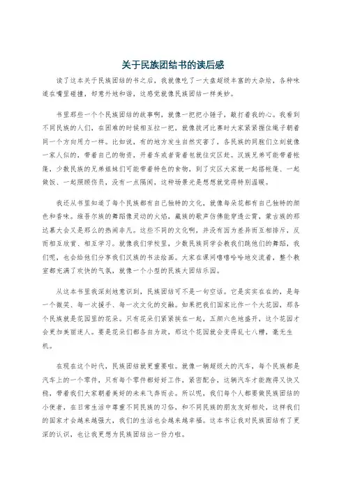 关于民族团结书的读后感