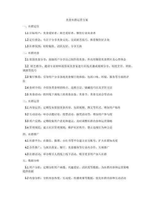美食社群运营方案