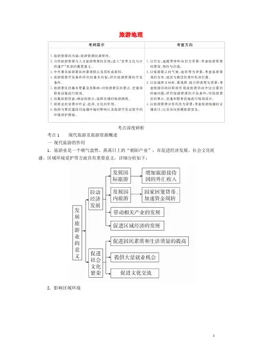 2024高考地理一轮复习选修地理旅游地理教案含解析湘教版选修3