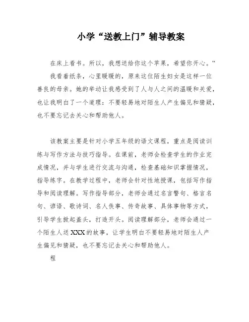 小学“送教上门”辅导教案