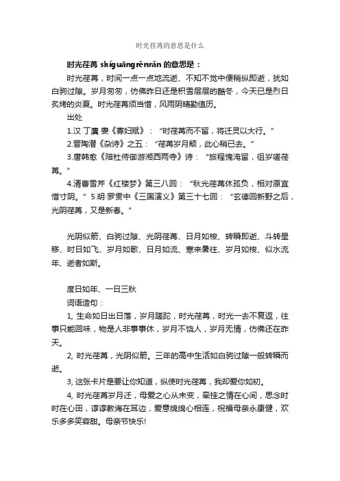 时光荏苒的意思是什么