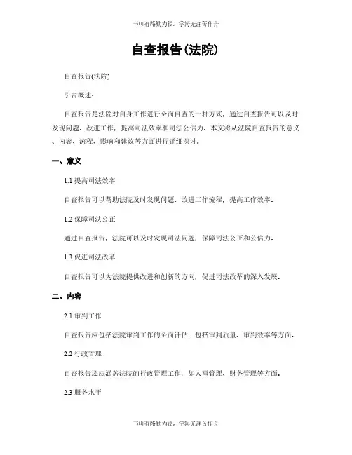 自查报告(法院)