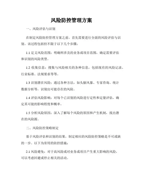 风险防控管理方案