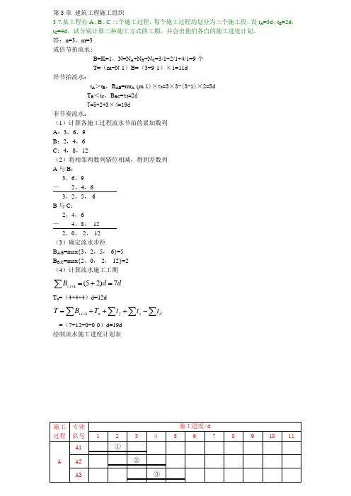 建筑工程施工组织 课后题