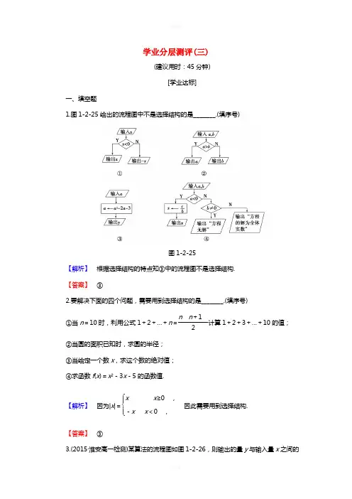 高中数学 学业分层测评3 苏教版必修3