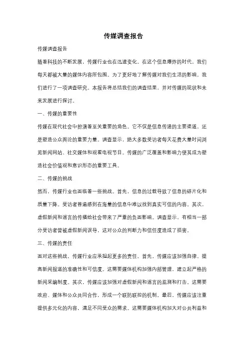 传媒调查报告