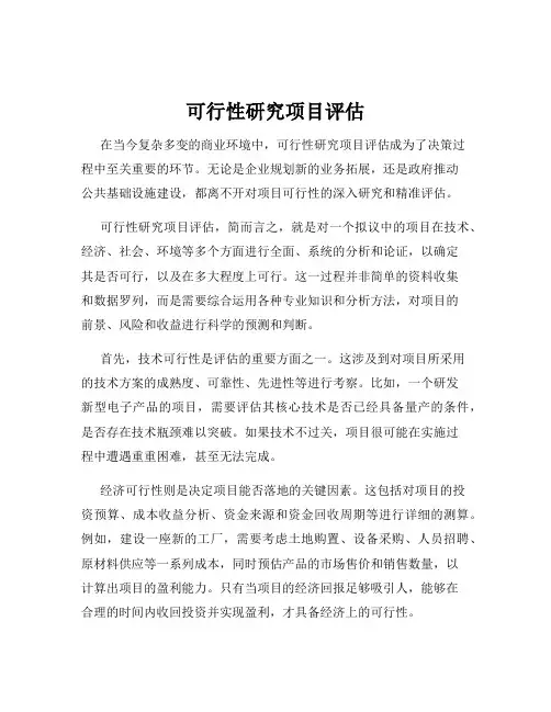 可行性研究项目评估