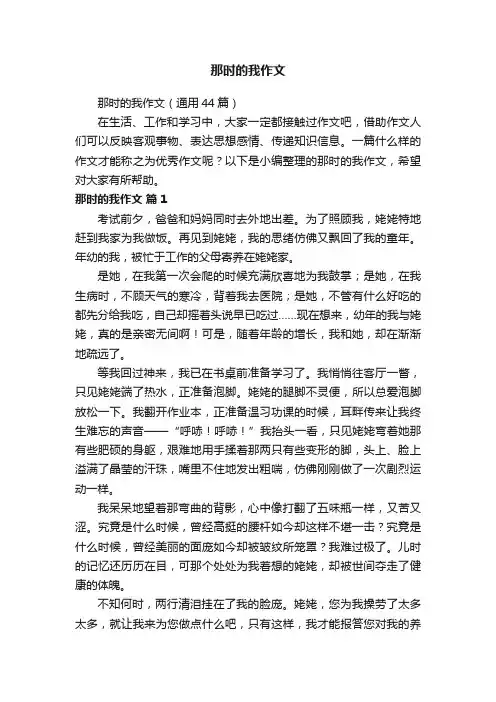 那时的我作文