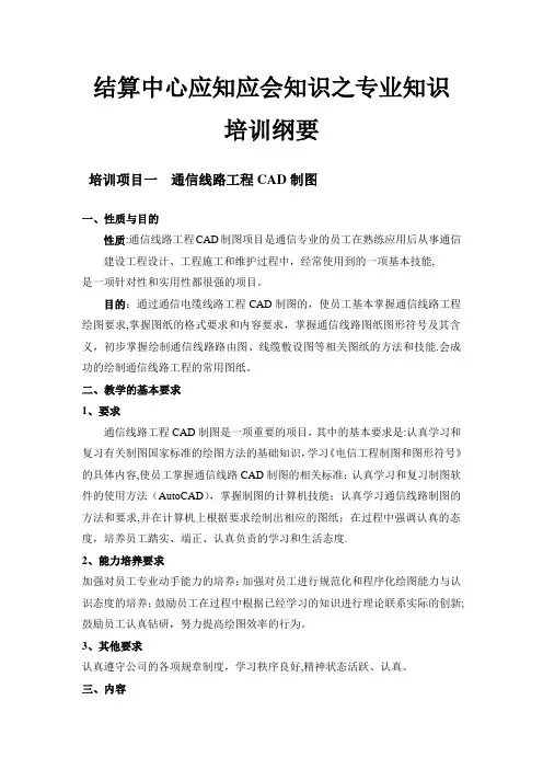 结算中心应知应会知识之专业知识培训纲要