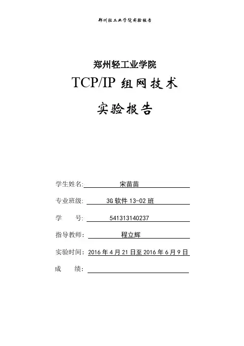 TCP(IP)组网技术实验报告模板5个