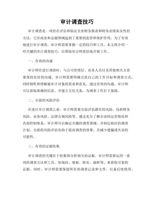 审计调查技巧