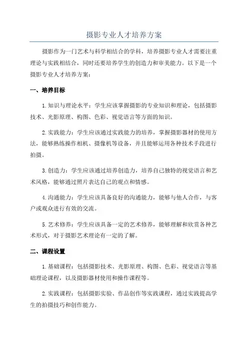 摄影专业人才培养方案