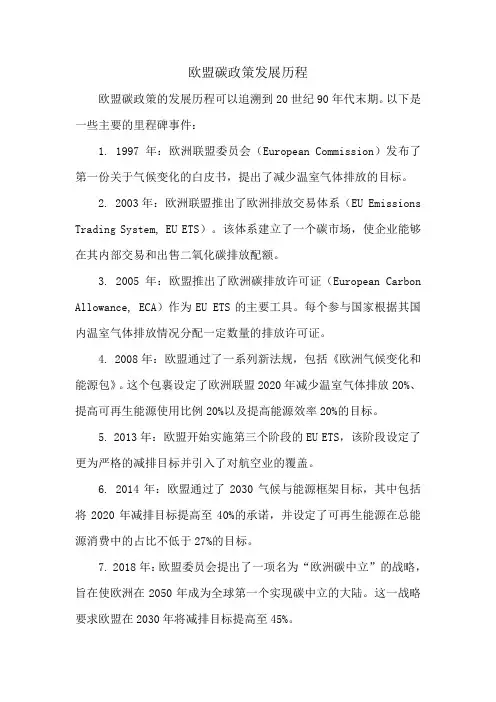 欧盟碳政策发展历程