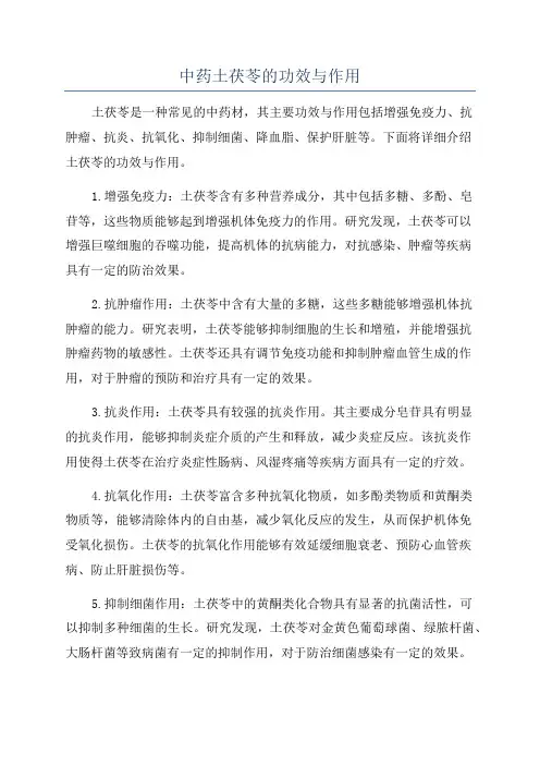 中药土茯苓的功效与作用