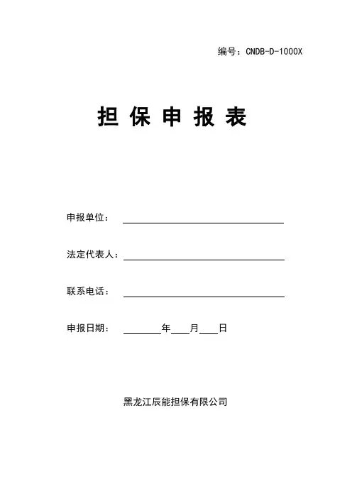 担保申报表