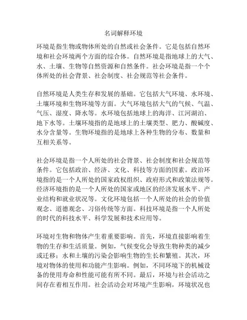 名词解释环境