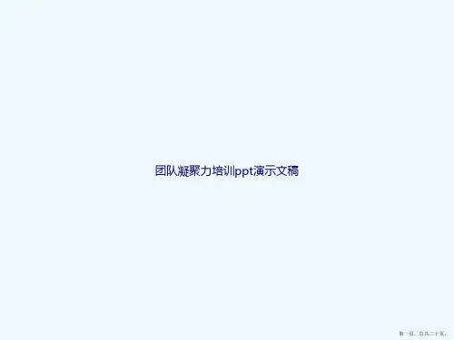 团队凝聚力培训ppt演示文稿