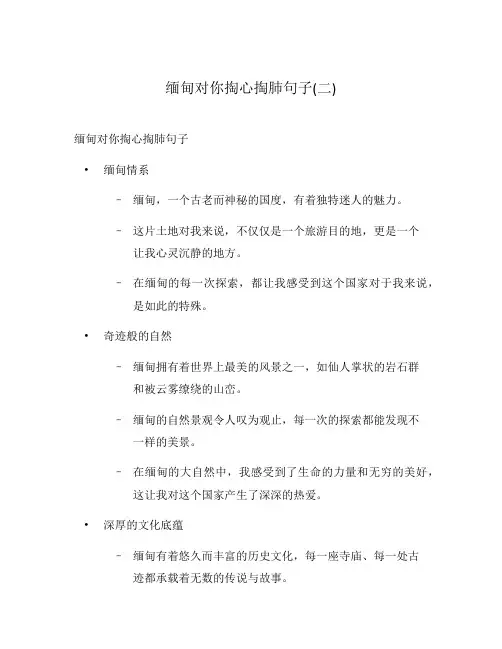缅甸对你掏心掏肺句子(二)