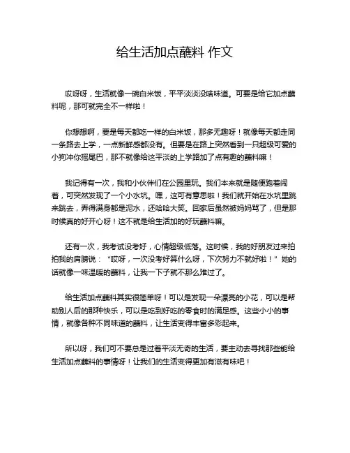 给生活加点蘸料 作文