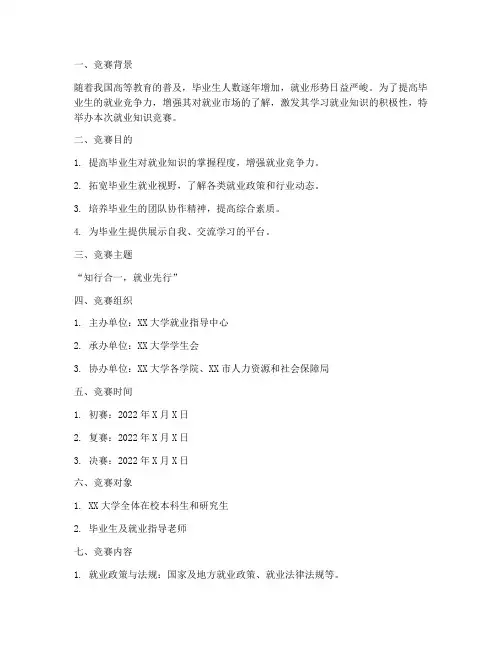 就业知识竞赛策划书模板