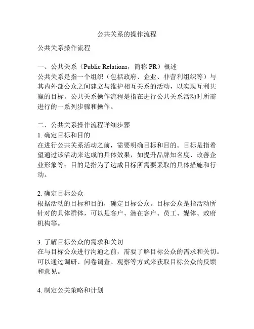 公共关系的操作流程