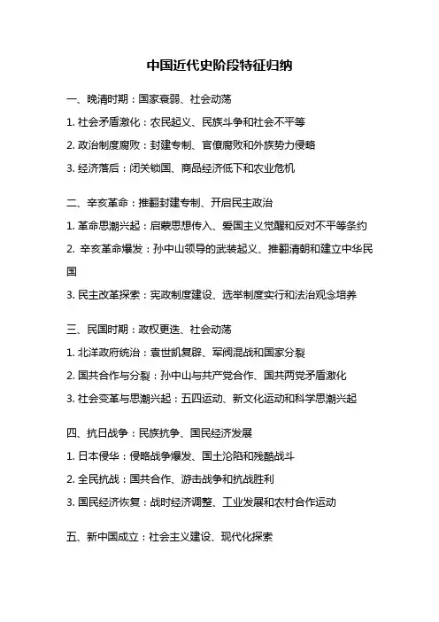 中国近代史阶段特征归纳
