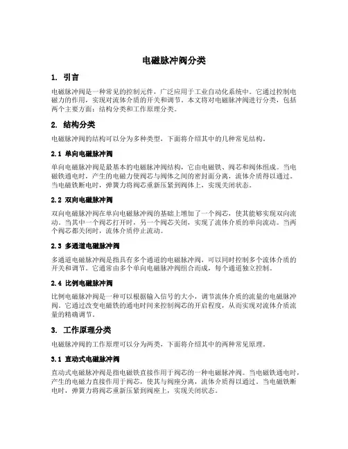 电磁脉冲阀分类