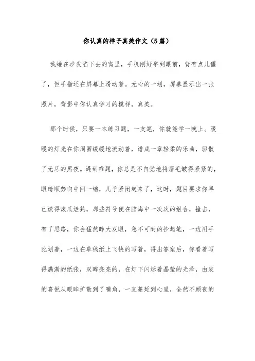 你认真的样子真美作文(5篇)