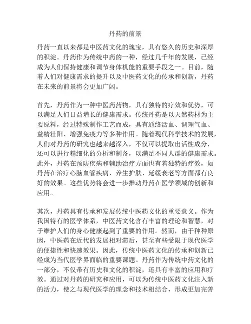丹药的前景