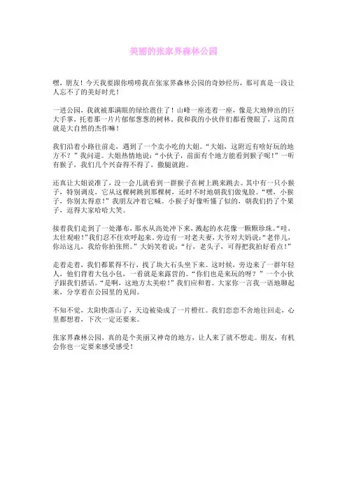 美丽的张家界森林公园